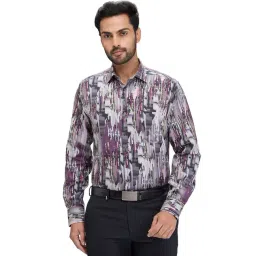 Park Avenue Grey Luxus Fit Printed Shirt-picture-23