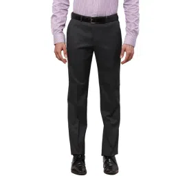 Park Avenue Grey Regular Fit Checks Trousers-picture-24