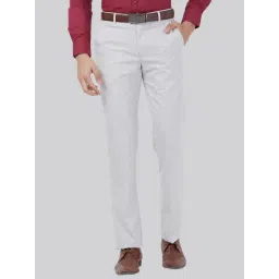 Park Avenue Grey Regular Fit Checks Trousers-picture-27