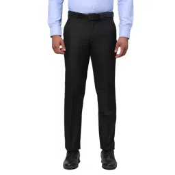 Park Avenue Grey Regular Fit Checks Trousers-picture-47