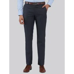 Park Avenue Grey Regular Fit Striped Trousers-picture-13