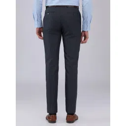 Park Avenue Grey Regular Fit Striped Trousers image 2