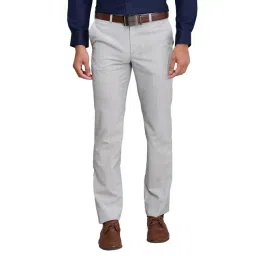 Park Avenue Grey Regular Fit Texture Trousers-picture-36