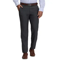 Park Avenue Grey Regular Fit Trousers-picture-29