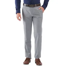 Park Avenue Grey Regular Fit Trousers-picture-34
