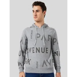 Park Avenue Grey Slim Fit Printed Hooded Sweatshirt-picture-14