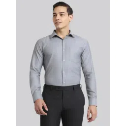 Park Avenue Grey Slim Fit Self Pattern Shirt-picture-13