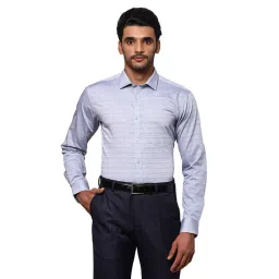 Park Avenue Grey Slim Fit Striped Shirt-picture-28