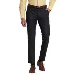 Park Avenue Grey Super Slim Fit Texture Trousers-picture-32