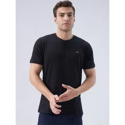 Park Avenue Henley Neck Short Sleeves Pure Cotton Casual T-shirt-picture-28
