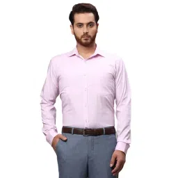 Park Avenue Light Purple Slim Fit Self Design Cotton Shirt-picture-12