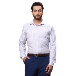 Park Avenue Light Violet Slim Fit Check Cotton Shirt-picture-48