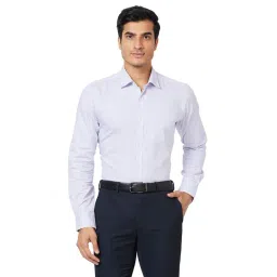 Park Avenue Light Violet Slim Fit Check Cotton Shirt-picture-29