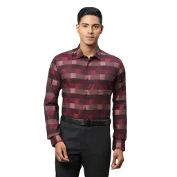 Park Avenue Maroon Cotton Slim Fit Checks Shirts-picture-20