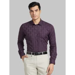 Park Avenue Maroon Cotton Slim Fit Striped Shirt-picture-17