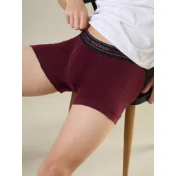 Park Avenue Maroon Nylon Blend Regular Fit Solid Trunks image 5