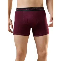 Park Avenue Maroon Pure Cotton Regular Fit Solid Trunks image 1