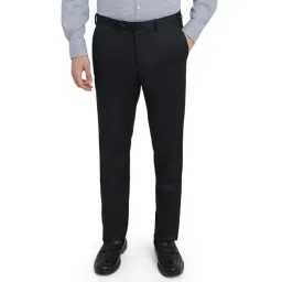 Park Avenue Medium Blue Solid Regular Fit Trousers-picture-21