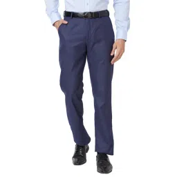 Park Avenue Medium Violet Regular Fit Self Pattern Trousers-picture-31