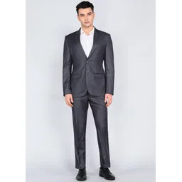 park avenue Men 2PC NOTCH BASIC- SUPER SLIM FIT Self Design Suit-picture-10