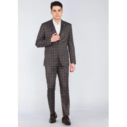 park avenue Men 3 PCS SB2 BTN NOTCH CLR SUIT - S.SLM FIT Checkered Suit-picture-11