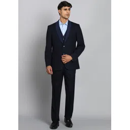 park avenue Men 3 Piece Suit Solid Suit-picture-33