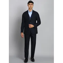 park avenue Men 3 Piece Suit Textured Suit-picture-37