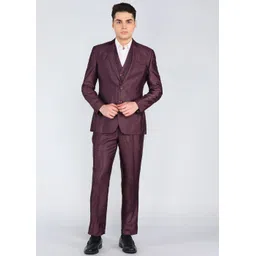 park avenue Men 3PC NOTCH REV W/C BASIC TRSR - S.SLIM FT Self Design Suit-picture-40