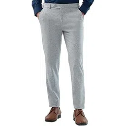 park avenue Men Active Fit Print Pattern Terylene Rayon Spandex Blend Flat Front Formal Trouser-picture-42