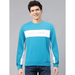 Park Avenue Men Blue & White Printed Sweatshirt-picture-33