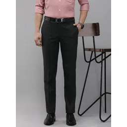 Park Avenue Men Checked Smart Low-Rise Formal Trousers-picture-19