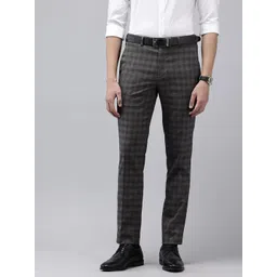 Park Avenue Men Checked Super Slim Fit Trousers-image-47
