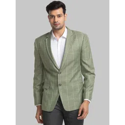 park avenue Men Checkered Single Breasted Casual Blazer-picture-15