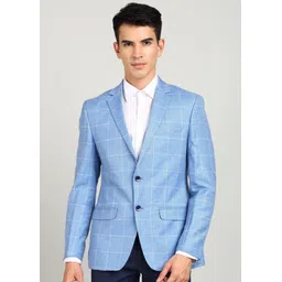 park avenue Men Checkered Single Breasted Formal Blazer-picture-10
