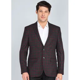 park avenue Men Checkered Single Breasted Formal Blazer-picture-13