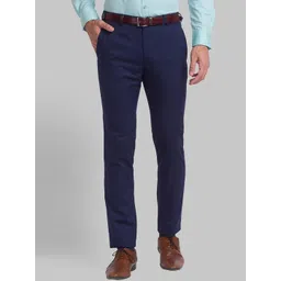 Park Avenue Men Navy Blue Slim Fit Formal Trouser-picture-40