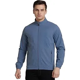 park avenue Men Polyester Standard Length Regular Fit Solid Pattern Pure Band Collar Full Sleeve Casual Outerwear Jacket-picture-26