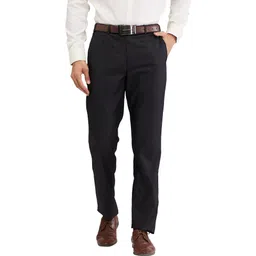 park avenue Men Regular Fit Black Polyester Trousers-picture-10