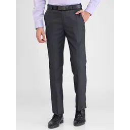 park avenue Men Regular Fit Black Polyester Trousers-picture-13