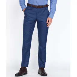 park avenue Men Regular Fit Blue Polyester Trousers-picture-20