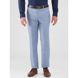 park avenue Men Regular Fit Blue Polyester Trousers-picture-14