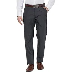 park avenue Men Regular Fit Checks Pattern Poly Viscose Blend Flat Front Formal Trouser-picture-52