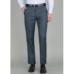 park avenue Men Regular Fit Dark Blue Polyester Trousers-picture-24