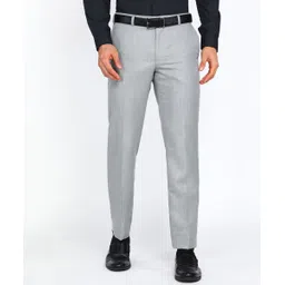 park avenue Men Regular Fit Grey Polyester Trousers-picture-14