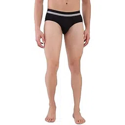 park avenue Men Regular Fit Solid Pattern Modal Cotton Elastane Blend Brief Black-picture-37