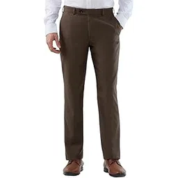 park avenue Men Regular Fit Solid Pattern Poly Viscose Blend Flat Front Formal Trouser-picture-26