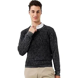 park avenue Men Regular Fit Solid Pattern Pure Cotton Full Sleeve Round Neck Casual Sweater-picture-32