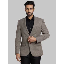 park avenue Men Self Design Single Breasted Formal Blazer-picture-12