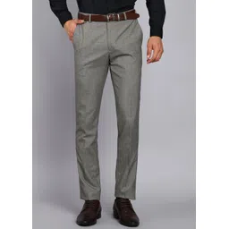 park avenue Men Slim Fit Grey Polyester Trousers-picture-12