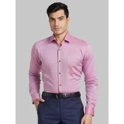 Park Avenue Men Slim Fit Opaque Textured Spread Collar Formal Shirt-picture-29